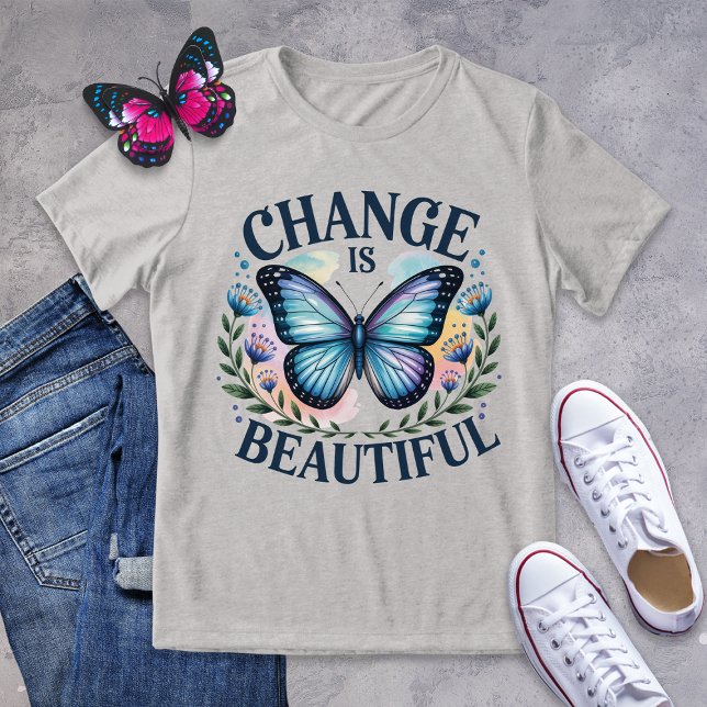 Change Is Beautiful Blue Butterfly Shirt (Creator Uploaded)