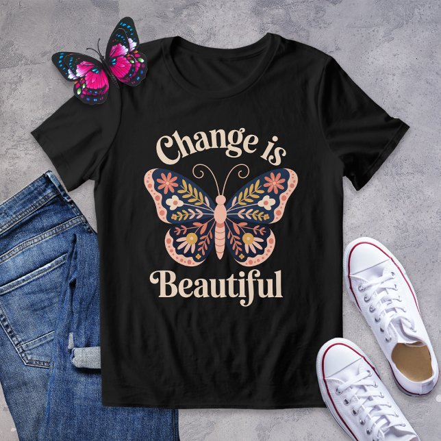 Change Is Beautiful Folk Art Butterfly Shirt (Creator Uploaded)