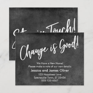 Change is Good! Dark Grey Grunge Announcement