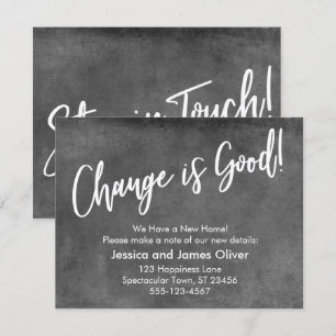 Change is Good! Grey Grunge Announcement