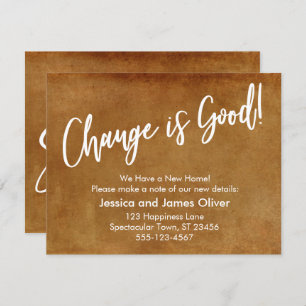 Change is Good! Grunge Orange Moving Announcement