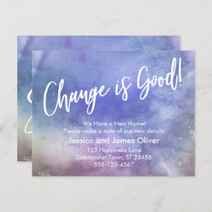 Change is Good! Purple Watercolor Announcement