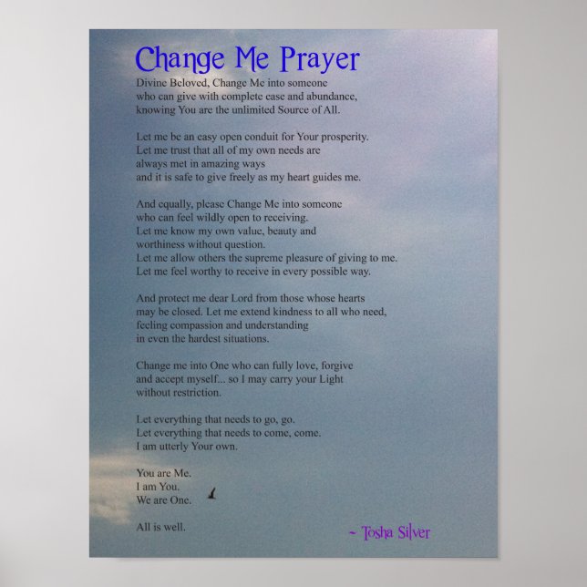 Change Me Prayer Poster (Front)