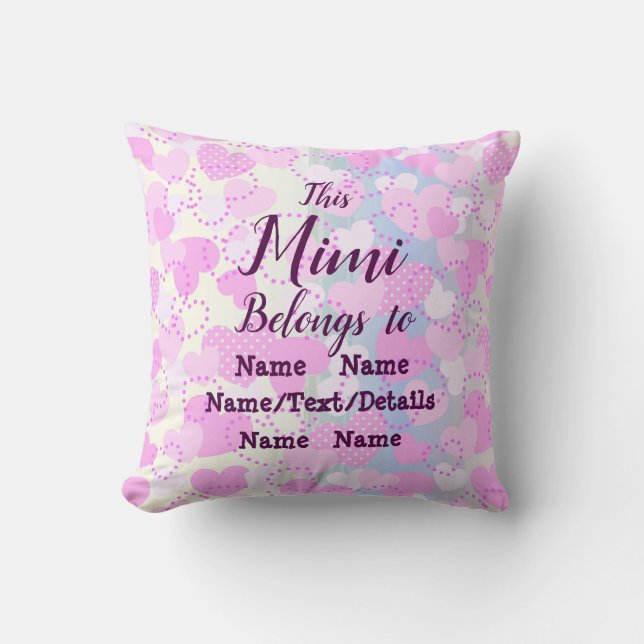 Change Mimi Name, Add Children Names Personalised Cushion (Front)