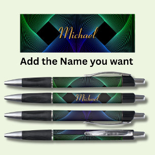 Change Name Geometric Green Blue Swirl
