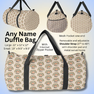 Change Name, Leopard Spots Print Boho Rainbow Duffle Bag