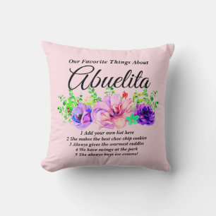 Change Name, List - Favourite Things About Abuelit Cushion