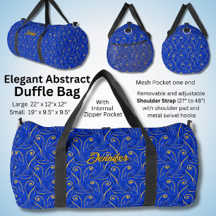 Change Name, Modern Blue Gold Yellow Abstract Duffle Bag