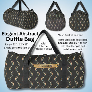 Change Name, Modern Brown Green Abstract Duffle Bag