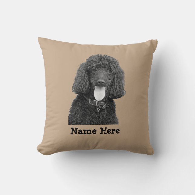Change Name Own Photo Text - Poodle Dog Cushion (Front)