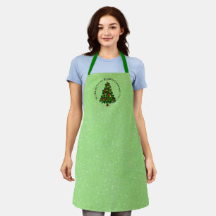 Change Name Text Matching Christmas Tree Apron