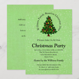 Change Name Text Matching Christmas Tree Invitation