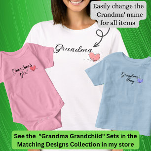 Change Name / Title Grandma Heart Matching Baby pr T-Shirt