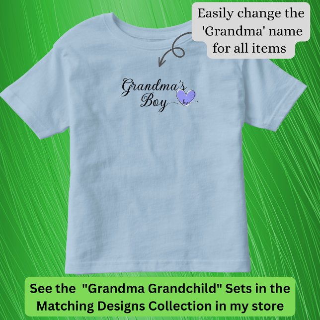 Change Name / Title Grandma Heart Matching Baby  Toddler T-Shirt (Creator Uploaded)