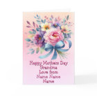 Change Names Happy Mothers Day Grandma Blue Ribbon