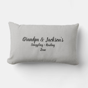 Change Names Text Grandpa Cuddling Reading Zone    Lumbar Cushion