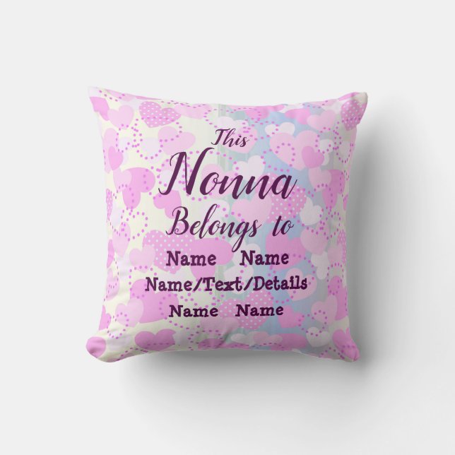 Change Nonna Name, Add Children Names Personalised Cushion (Front)