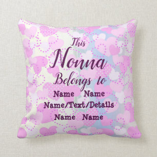 Change Nonna Name, Add Children Names Personalized Cushion