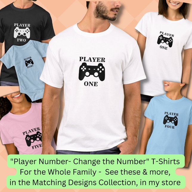 Change Number, Player One Matching Gamer T-Shirt (Creator Uploaded)