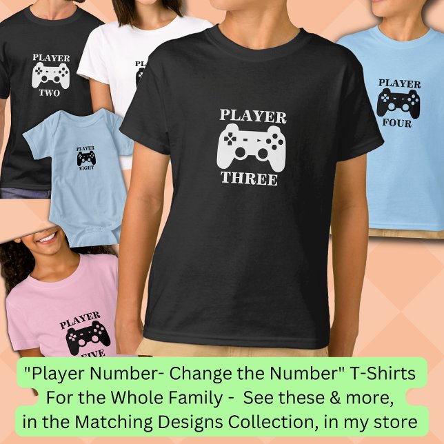 Change Number, Player Two Matching Boy's Gamer T-Shirt (Creator Uploaded)