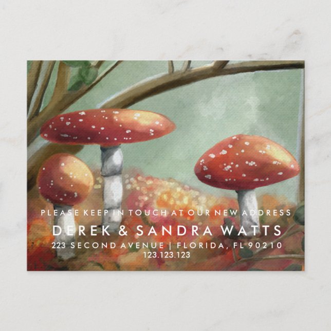 Change of address announcement toadstool oil paint (Front)