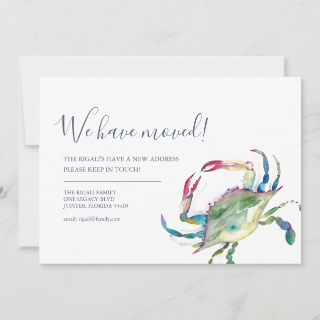 Change of Address Beach Moving Announcement (Front)