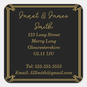 Change of Address black and gold  Sticker