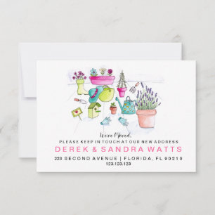 Change of address card we've moved house gardener