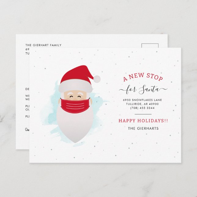 Change of Address Christmas Holiday Moving Announcement Postcard (Front/Back)