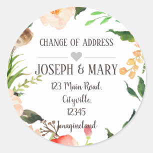 Change of address classic round sticker