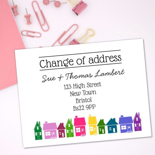 Change of Address color new home we've moved Announcement Postcard (Creator Uploaded)