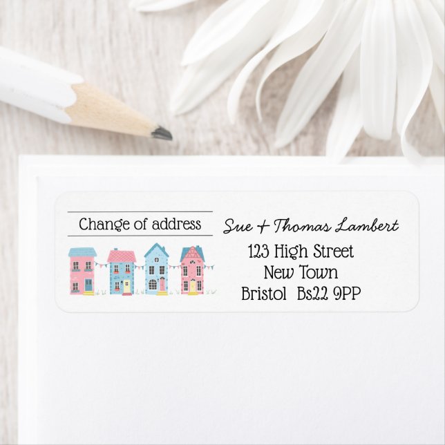 Change of address colourful street new home (Insitu)