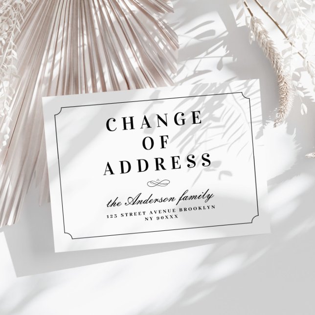 Change of address elegant retro look frame moving postcard (Creator Uploaded)