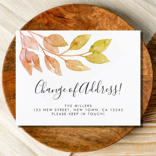 Change of Address Fall Foliage Moving  Announcement Postcard