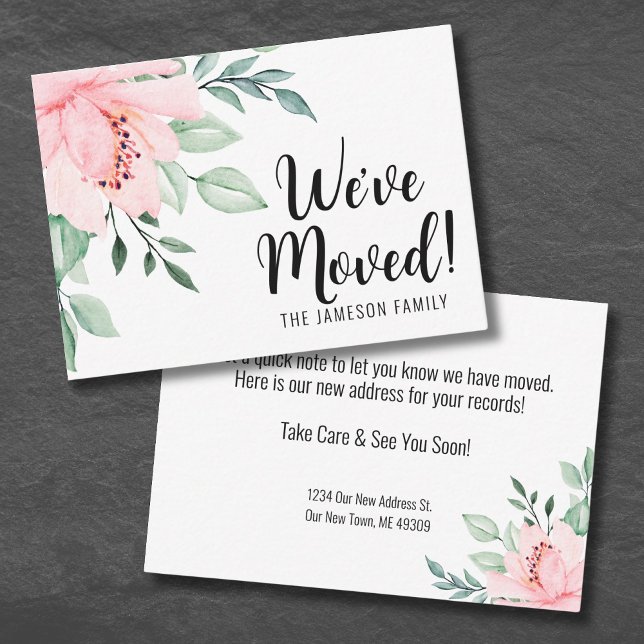 Change Of Address Floral Moving Announcement Card (Floral Moving Announcement Card)