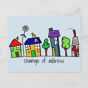 Change of Address Houses Post Card