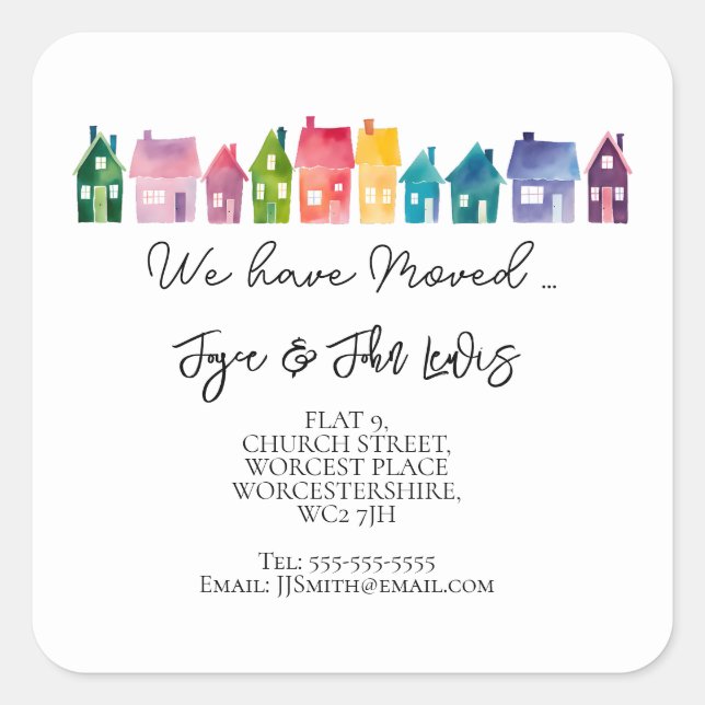 Change of address label sticker (Front)