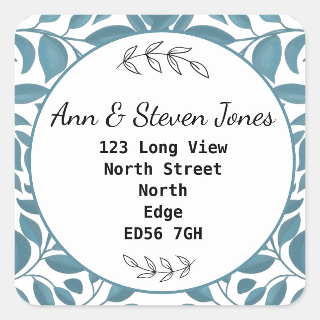 Change of address leaves square sticker (Front)