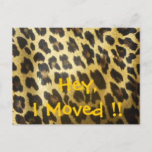 Change of Address Leopard Print Announcement Postcard