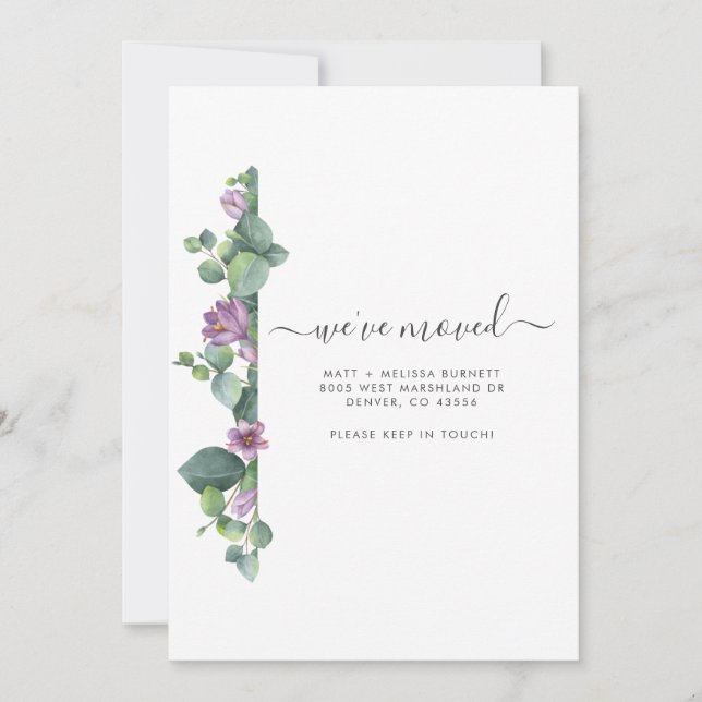 Change of Address Moving Announcement Eucalyptus (Front)