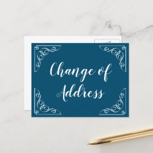 Change of address script calligraphy announcement  postcard