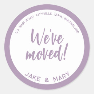 Change of address Simple Modern We've moved Classic Round Sticker