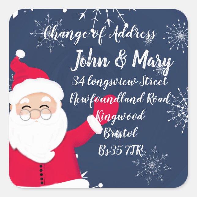 Change of Address sticker christmas (Front)
