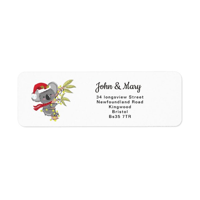 Change of Address sticker christmas koala (Front)