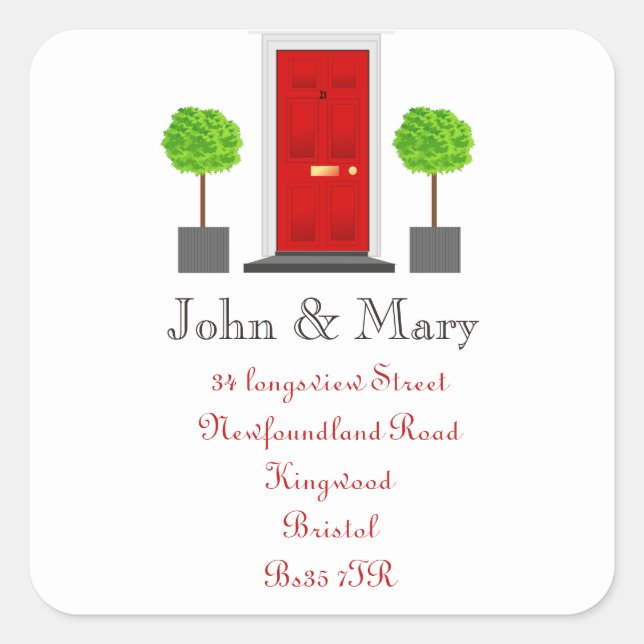 Change of Address sticker front door (Front)