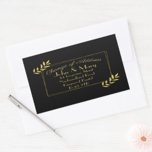 Change of Address sticker return gold leaves