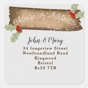 Change of Address sticker snow