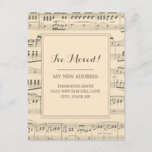 Change of Address Vintage Antique Sheet Music Postcard