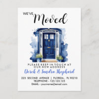 Change of address we have moved blue front door