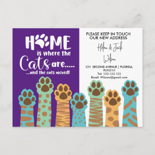 Change of address we have moved house home is cats announcement postcard
